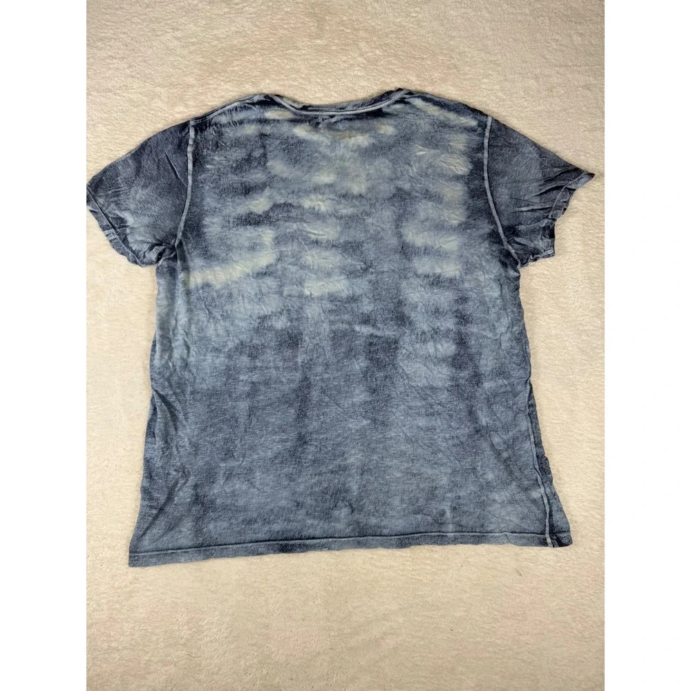 American Eagle T-Shirt Mens XXL Blue Tie Dye Acid Wash Cloud Print Tee